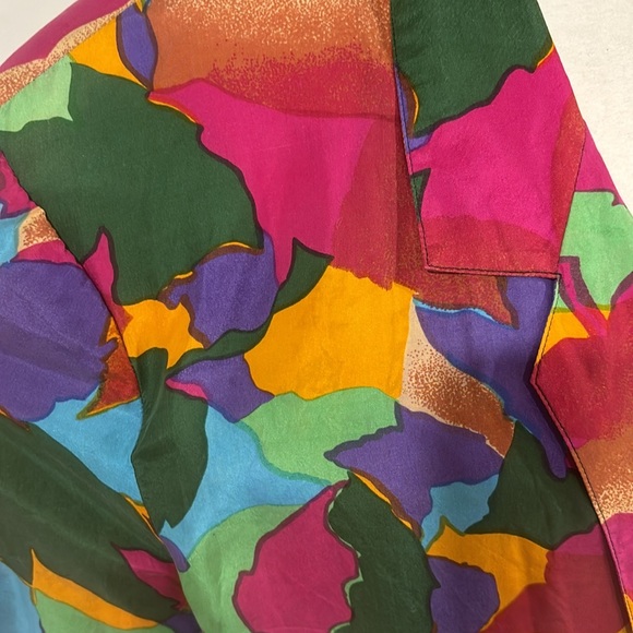 Colourful vintage CAROLHORN 100% silk jacket - Picture 9 of 9